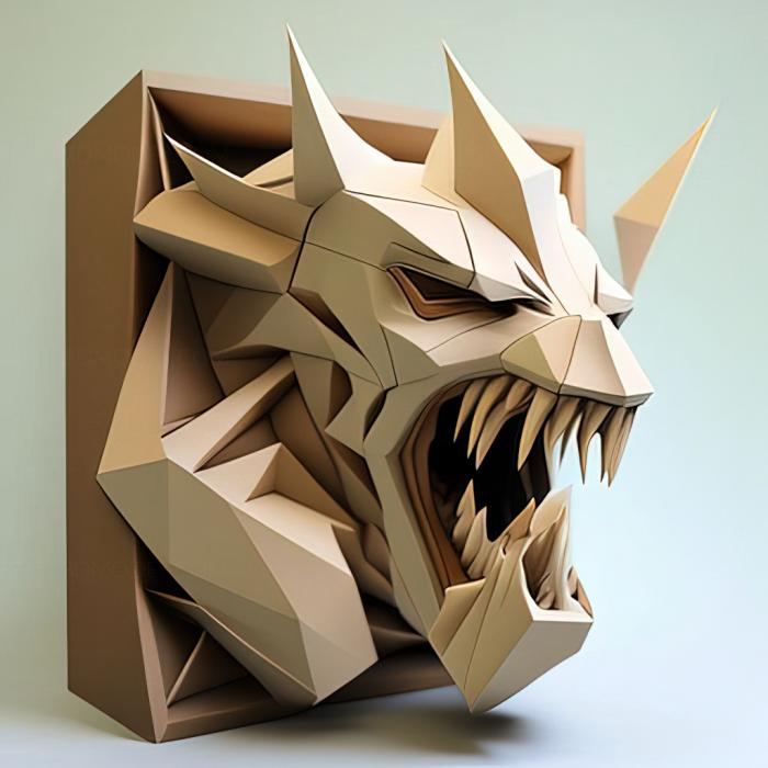 نموذج ثلاثي الأبعاد لآلة CNC ألعاب لعبة st Paper Beast Folded Edition